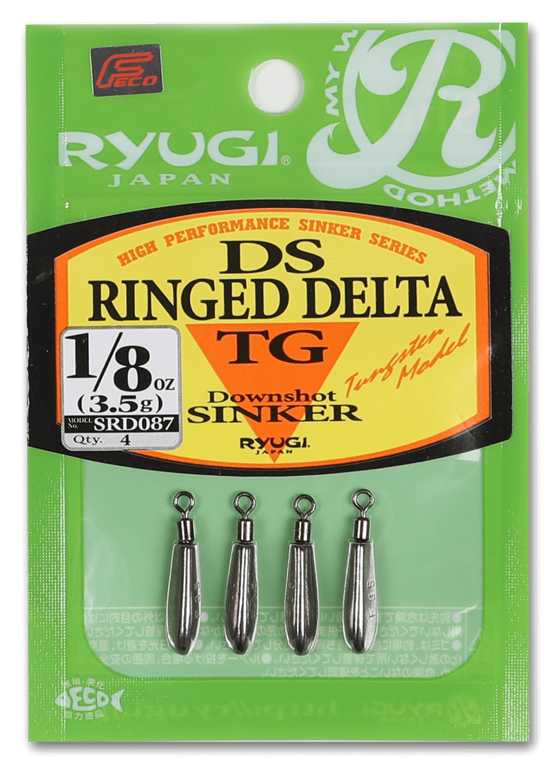 DS Ringed Delta Tungsten Dropshot Sinker - Ryugi