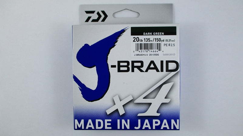 J-Braid X4 150Yds / 135M Dark Green Filler Spools