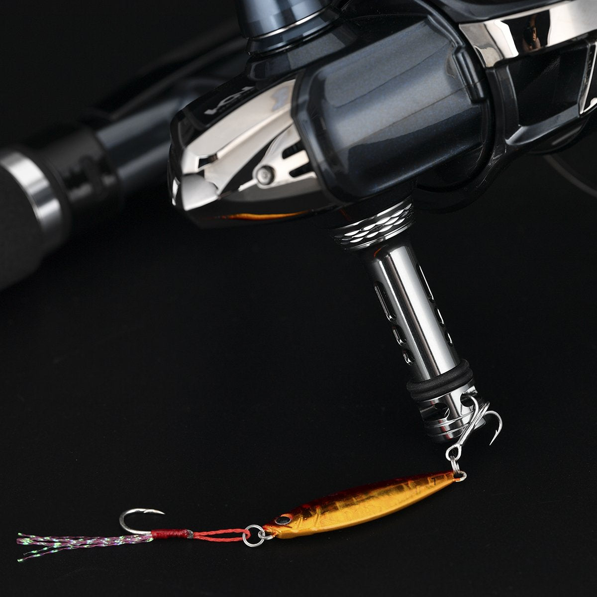 reel stand shimano rarenium Gomexus Reel Stand 48mm with Light Sticker for Shimano Spinning Reels