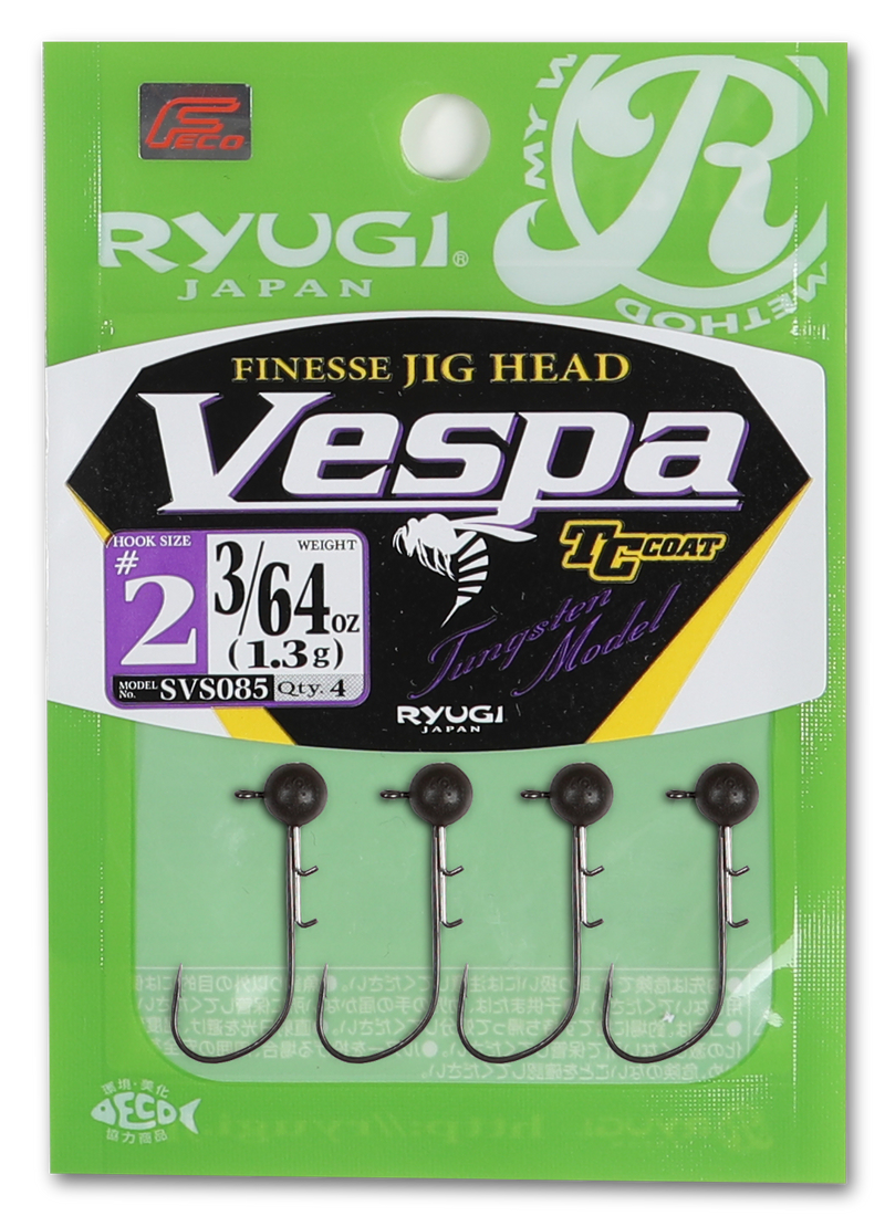 Anzol Ryugi Finesse Jig Head VESPA TC Coat Tungsten - Hook nº3 – SVS084